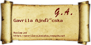 Gavrila Ajnácska névjegykártya